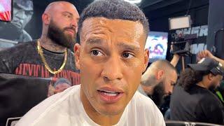 David Benavidez REACTS to Morell throwing belt at his head; heated PUSH in Miami!