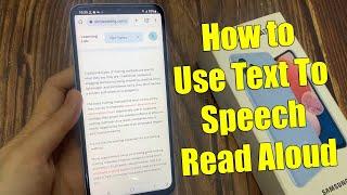 Samsung Galaxy A13: How to Use Text To Speech Read Aloud