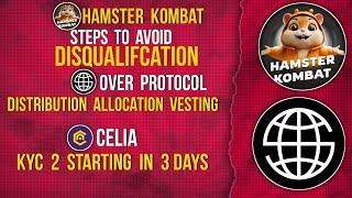 HAMSTER STEPS TO QUALIFY | OVER NO VESTING | CELIA KYC 2 #hamsterkombat #overprotocol #celia