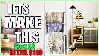 HOW TO MAKE A FARMHOUSE BLANKET LADDER DIY | WOOD PROJECTS FOR BEGINNERS