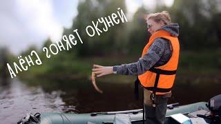 АЛЕНА таскает ОКУНЕЙ / Летняя рыбалка на СПИННИНГ / Рыбалка на Лемью