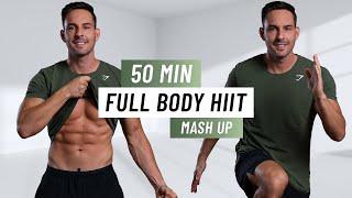 50 Min Fat Burning HIIT - Burn 1000 Calories - Full Body Workout  At Home (No Equipment)