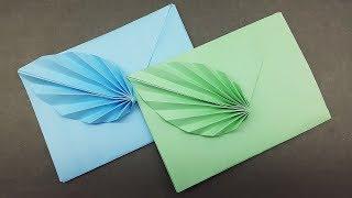 Easy Origami Envelope Making Tutorial - DIY Paper Envelope with Leaf