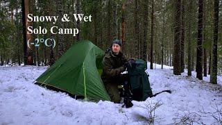 Snowy & Wet Solo Camp | Naturehike Cloud Up 2 | February 2024 [English]