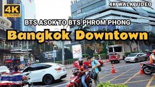 [4K HDR] Bangkok City May 2024 | BTS Asok to BTS Phrom Phong | Bangkok City Walk