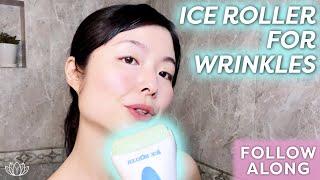 ICE ROLLER Facial Massage For Puffiness, Redness, Wrinkles At Home Cryo Facial | MUST TRY!