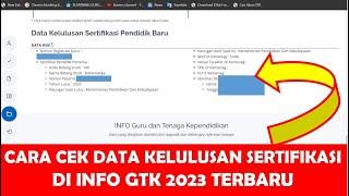 CARA CEK DATA KELULUSAN SERTIFIKASI DI INFO GTK 2023 TERBARU