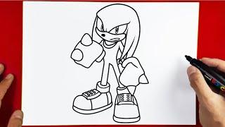 How to Draw Knuckles the Echidna - Sonic