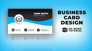 Visiting Card Design in MS Word | Business Card Design Tutorial