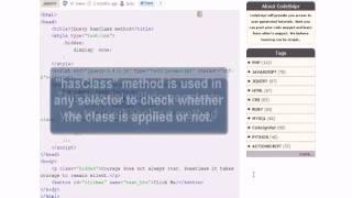 JQUERY Tutorial : jQuery hasClass method
