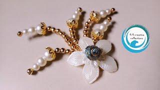 Pearls hair accessory / quick easy / Diy hair brooch GG creative collections