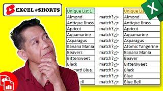 Find Matching Values in Two Lists - Excel #Shorts