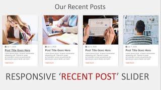 Responsive ' Recent Post ' Slider | Owl-Carousel Slider Tutorial