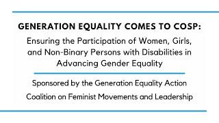 Generation Equality Comes to CoSP15