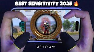 Best SENSITIVITY & SETTINGS 2025  | 4 Finger + Gyroscope | PUBG Mobile