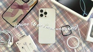  iphone 16 pro max 1TB (white titanium) unboxing  | aesthetic accessories, camera test..