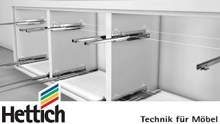 Quadro runners for wooden drawers, made by Hettich