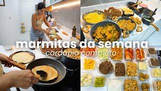 fazendo marmitas da semana, cardápio saudável e completo, lanches práticos, organizando geladeira