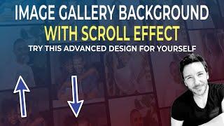 Image gallery background with scroll effect in Elementor