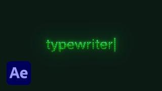 Typewriter Text Animation in After Effects