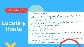 Locating roots (Edexcel IAL P3 8.1)