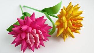 3D PAPER FLOWERS making!  Origami Flower DIY