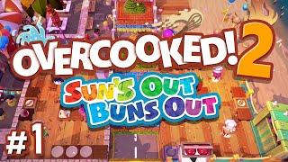 Overcooked 2: Suns Out Buns Out - #1 - PARADE OF HOTDOGS!!! (4-Player Gameplay)