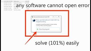 Any program cannot open error (close the program)