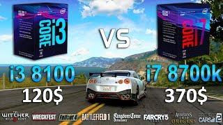 Core i3 8100 vs Core i7 8700k Test in 8 Games