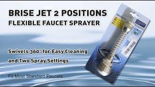 Brise jet 2 positions flexible faucet sprayer Swivels 360° for Easy Cleaning and Two Spray Settings