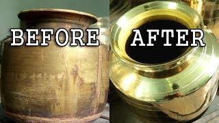 Polishing brass pot | How to Polish a Brass Pot | Brass Vessel | Metal Polishing and Finishing