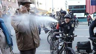 MLK Day pepper spray attack: Police mace Jesse Hagopian in Seattle Black Lives Matter march