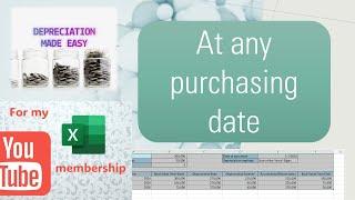 Depreciation dynamic table- At any purchasing date - members only