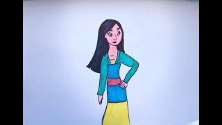 How to draw Mulan - The Disney warrior Art tutorial - (Step- by Step)