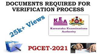 Documents Required for Verification Process | PGCET 2021 | KEA