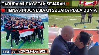 TIMNAS INDONESIA U15 JUARA PIALA DUNIA DI SWEDIA 2024 . PSSI FOKUS PEMBINAAN PEMAIN MUDA