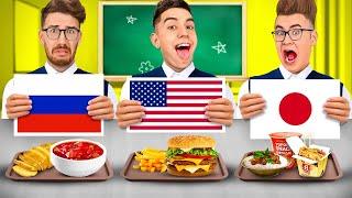 Trying SCHOOL LUNCHES from all around THE WORLD !