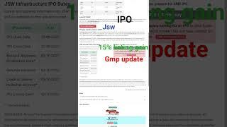 JSw infrastructure ipo || ipo gmp update