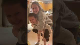 #liftcarry | 7 year old strong girl piggybacking her 12 year old elder sister | Lift and carry