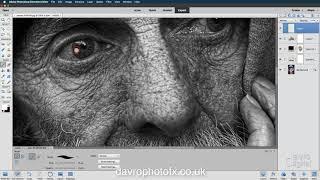 Moody Black and White  portrait Photoshop Elements