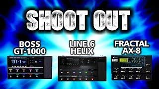 Boss GT-1000 vs Fractal AX8 vs Line 6 Helix Shootout