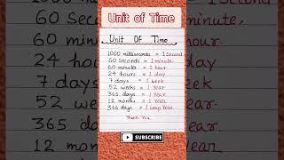 Unit Of Time | #shorts #ytshorts #unitoftime #shortsvideo