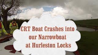 CRT Boat Crashes into narrowboat in high wind.