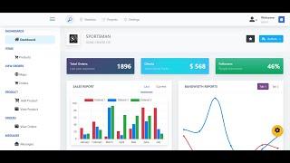 Admin Responsive Dashboard  | Ecommerce website  | Html Bootstrap Only