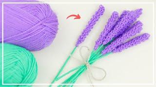Без крючка и спиц ЛЕГКО! Удивительные Цветы ЛАВАНДЫ из Пряжи  Easy Lavender Flower Making Idea -DIY