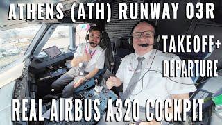 ATHENS , (ATH) | TAKEOFF + DEPARTURE RUNWAY 03R | REAL AIRBUS A319 | + BRIEFING + TAXIING