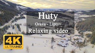 4K Huty - Slovakia - Orava Liptov. Winter relaxation video from a drone. DJI Air 2S