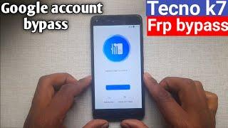 Tecno k7 frp bypass ||  Google account bypass new method without pc #2024