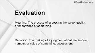 Evaluation Meaning