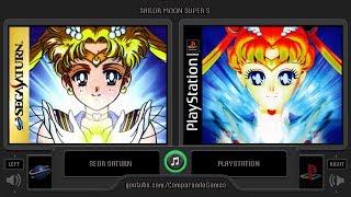 Sailor Moon (Sega Saturn vs Playstation) Side by Side Comparison